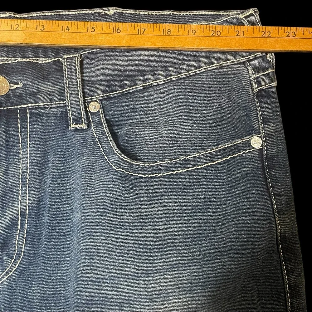 True Religion Geno Relaxed‎ Slim Straight Leg Denim Blue Jeans Mens 44 x 31 Rock